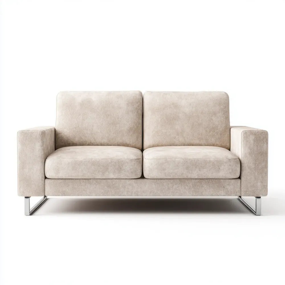 Two-Seater Sofa Fabric Upholstery 150x90x85 cm – Beige – Contemporary Design