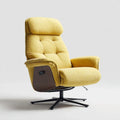 Recliner Armchair Upholstered Fabric 80x85x110 cm - Yellow - Modern Comfort