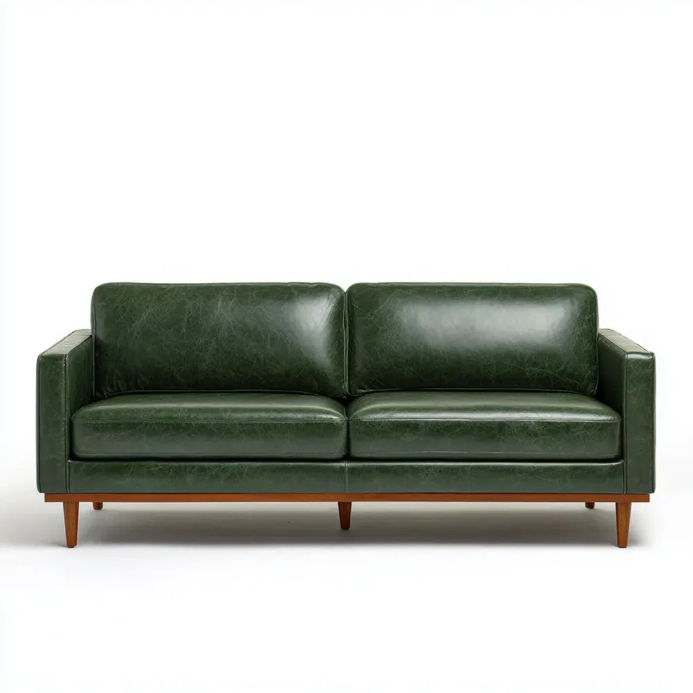 Leather Sofa Set 200x90x85 cm - Dark Green - Modern Style
